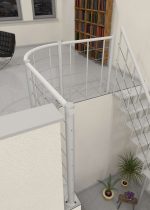 Parapetné zábradlie so spodnými tetivami a dreveným zábradlím okrúhle – Obrázok 5